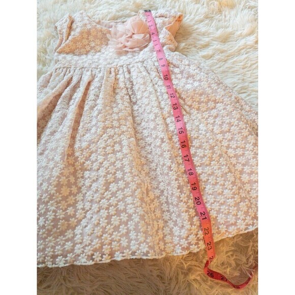 Pippa and Julie Size 4 Girls Flower Girl Pink Lacey Princess Dress - Picture 7 of 9